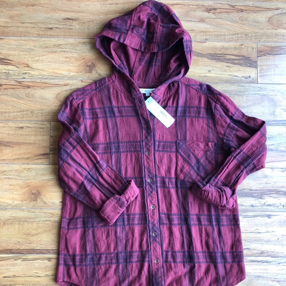 Hooded flannel shirt